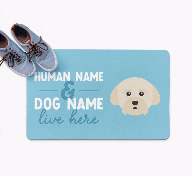 Human & Dog Live Here: Personalized {breedFullName} Doormat